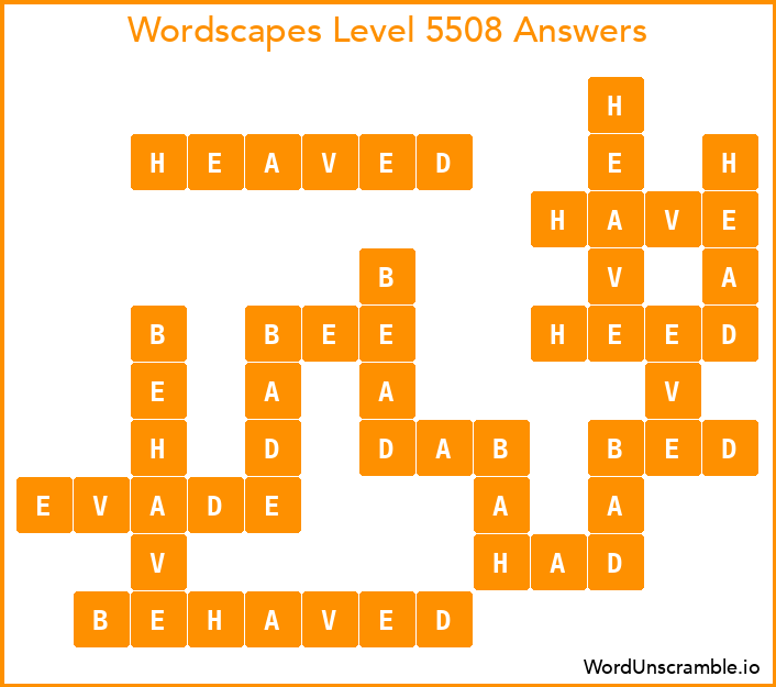 Wordscapes Level 5508 Answers