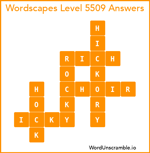 Wordscapes Level 5509 Answers