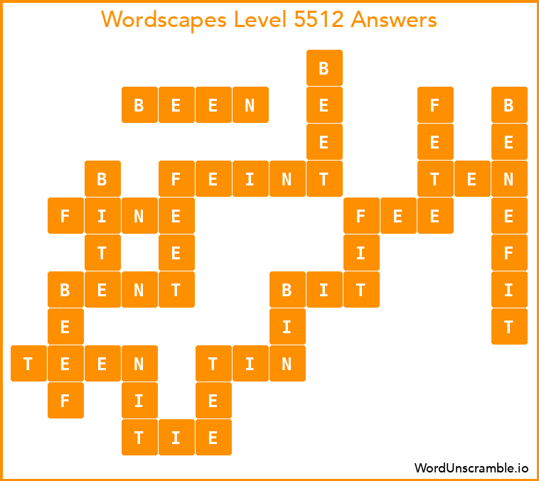 Wordscapes Level 5512 Answers