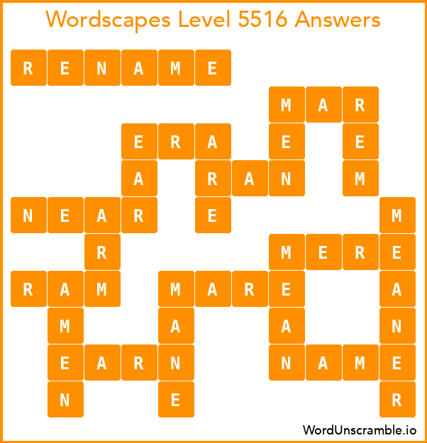 Wordscapes Level 5516 Answers