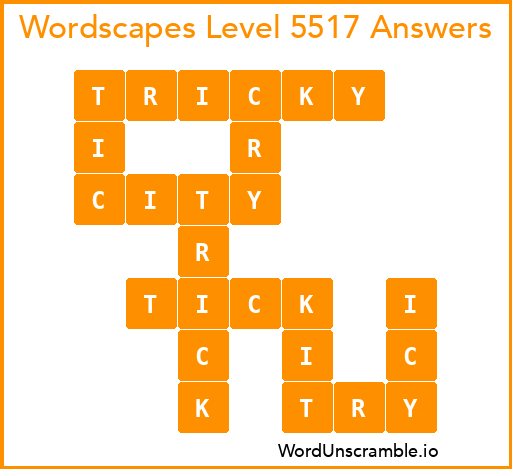 Wordscapes Level 5517 Answers