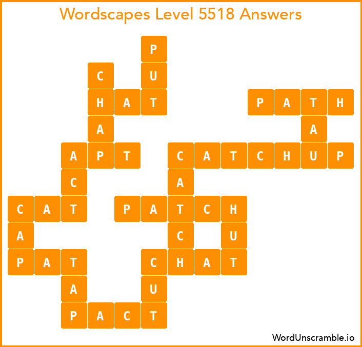 Wordscapes Level 5518 Answers