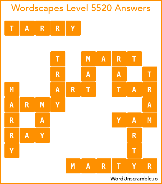 Wordscapes Level 5520 Answers