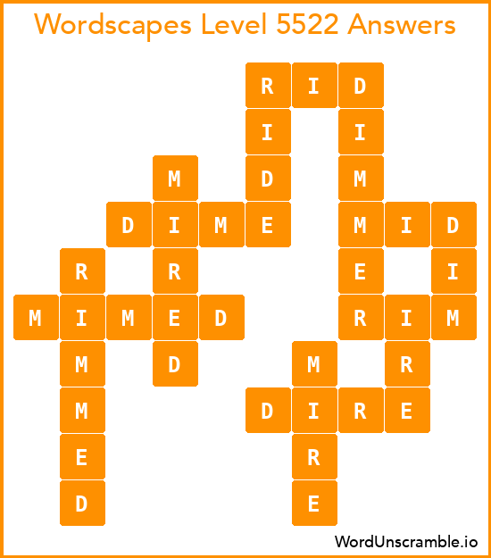 Wordscapes Level 5522 Answers