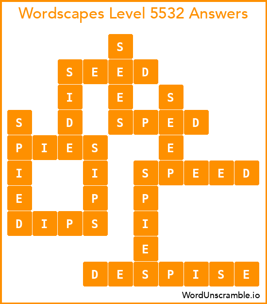 Wordscapes Level 5532 Answers