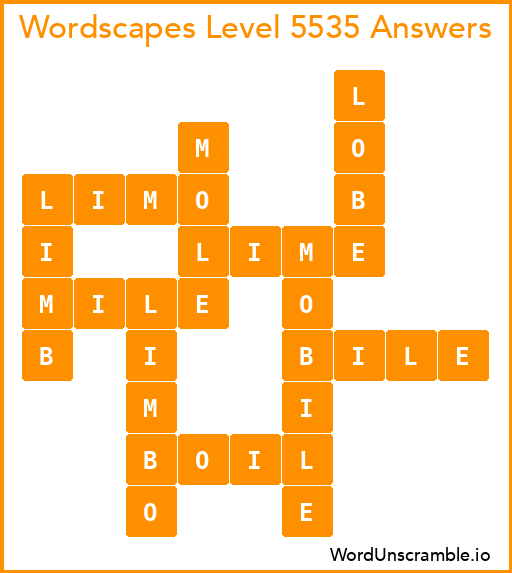 Wordscapes Level 5535 Answers