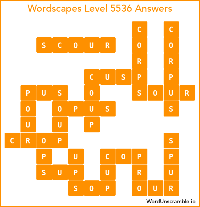 Wordscapes Level 5536 Answers