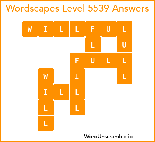Wordscapes Level 5539 Answers