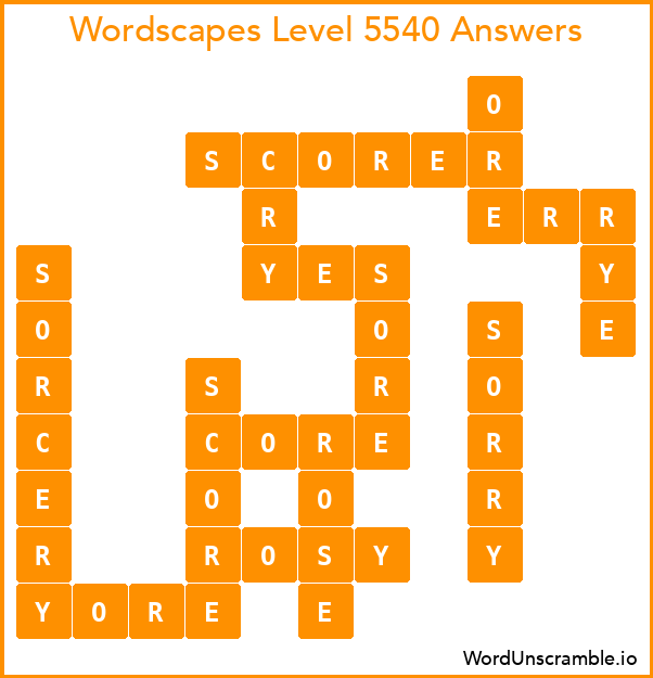 Wordscapes Level 5540 Answers