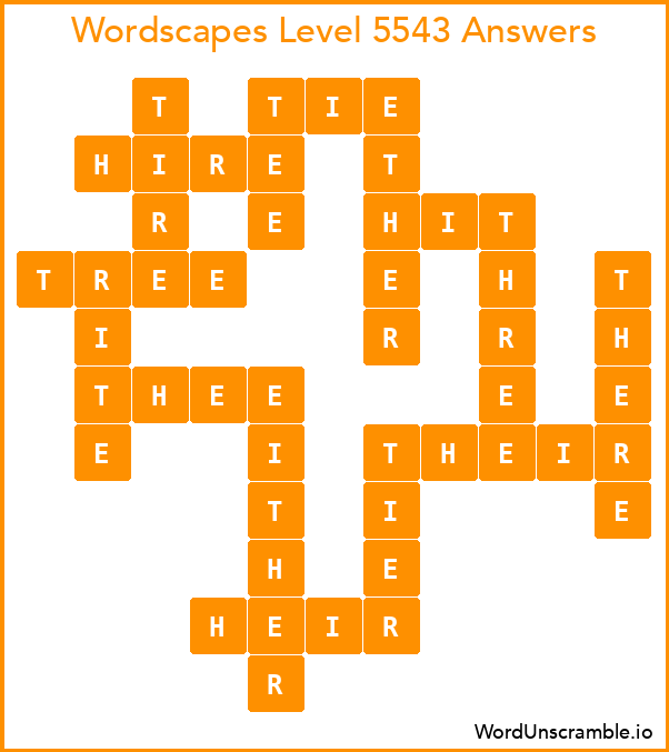 Wordscapes Level 5543 Answers