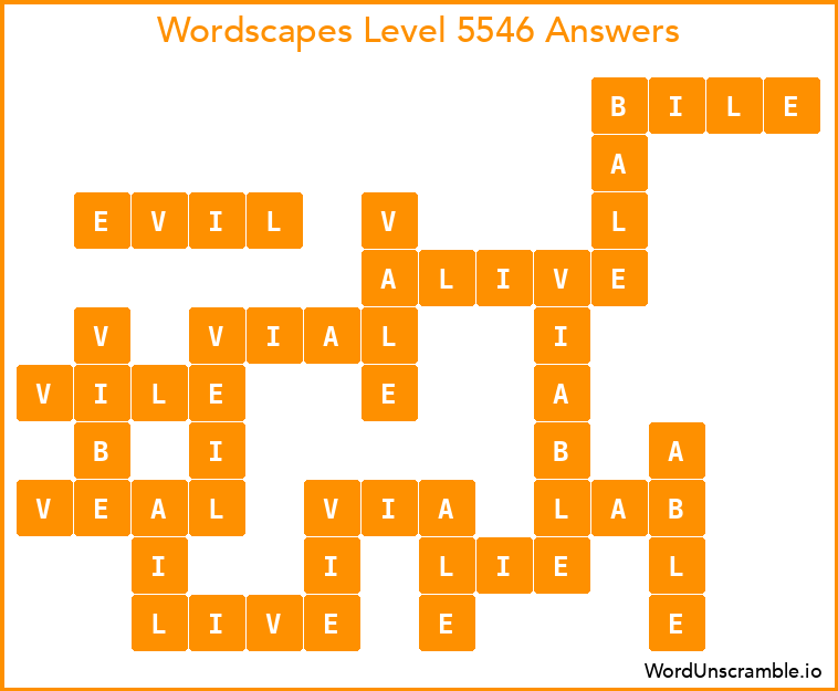 Wordscapes Level 5546 Answers