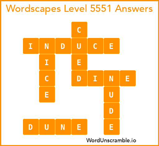 Wordscapes Level 5551 Answers