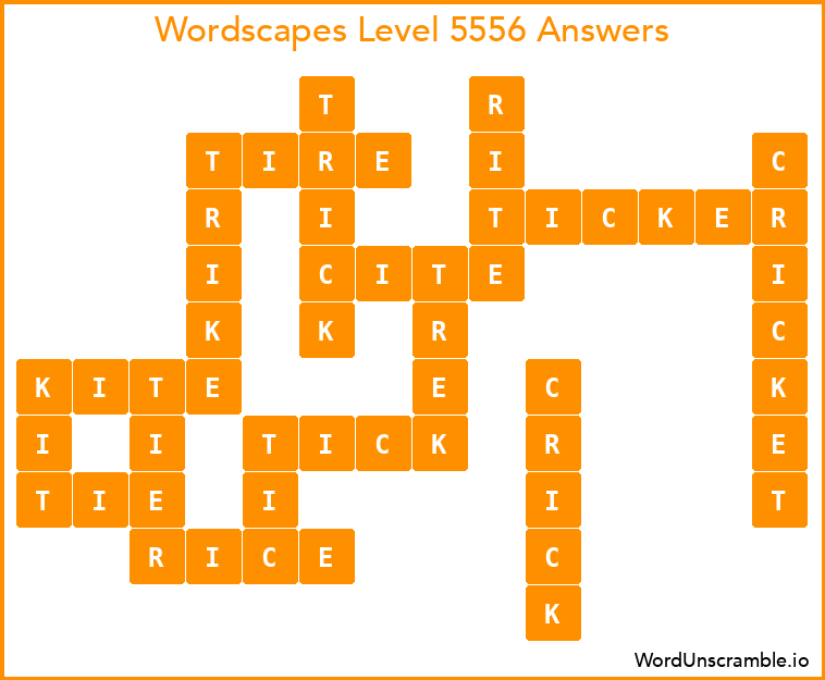 Wordscapes Level 5556 Answers