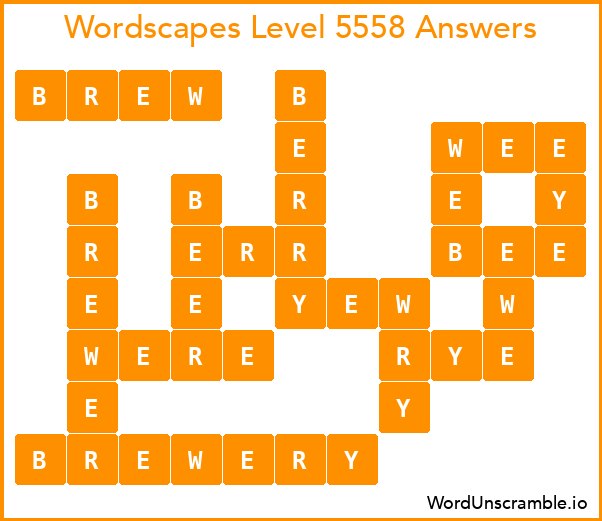 Wordscapes Level 5558 Answers