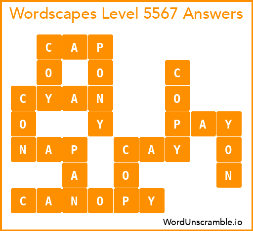 Wordscapes Level 5567 Answers