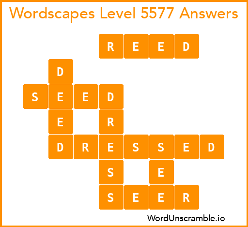 Wordscapes Level 5577 Answers
