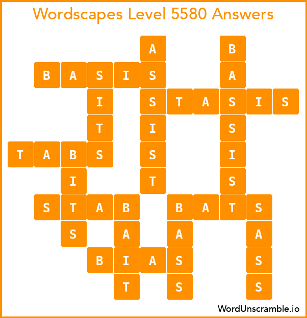 Wordscapes Level 5580 Answers