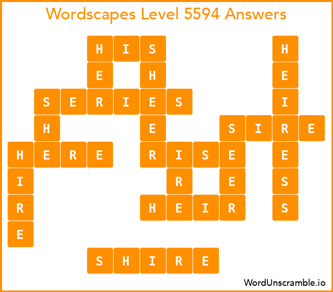 Wordscapes Level 5594 Answers