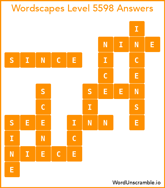Wordscapes Level 5598 Answers