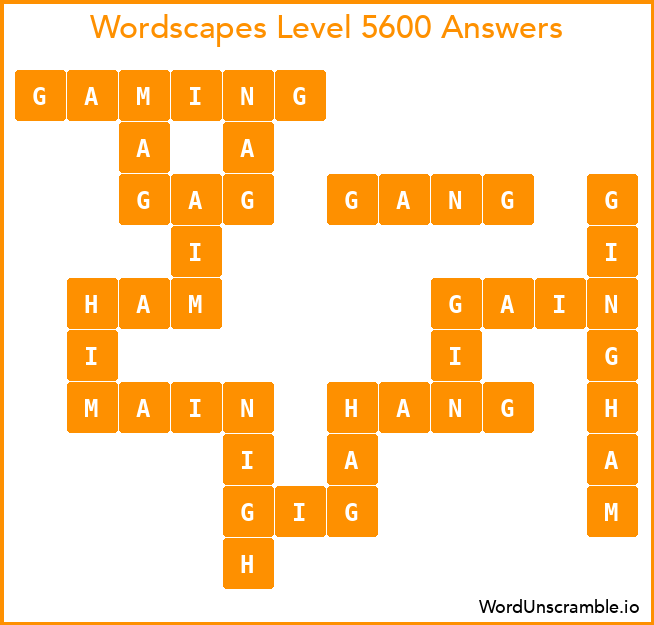 Wordscapes Level 5600 Answers