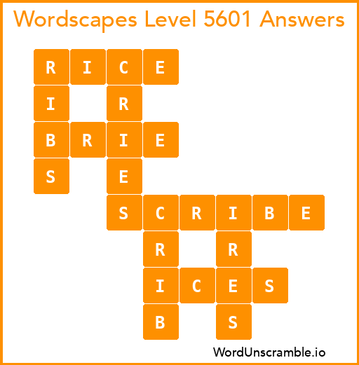 Wordscapes Level 5601 Answers