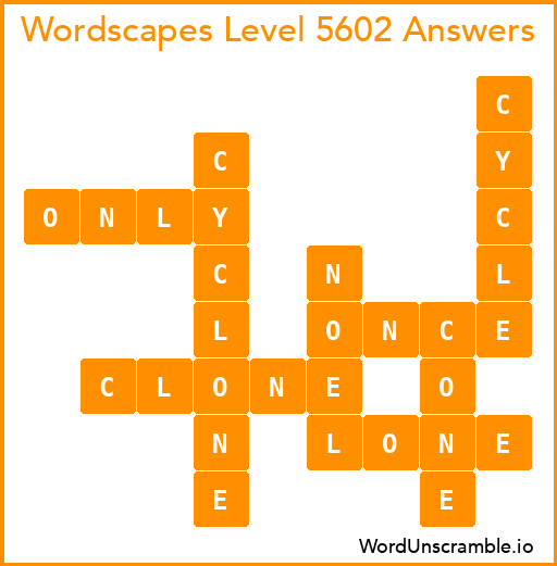 Wordscapes Level 5602 Answers