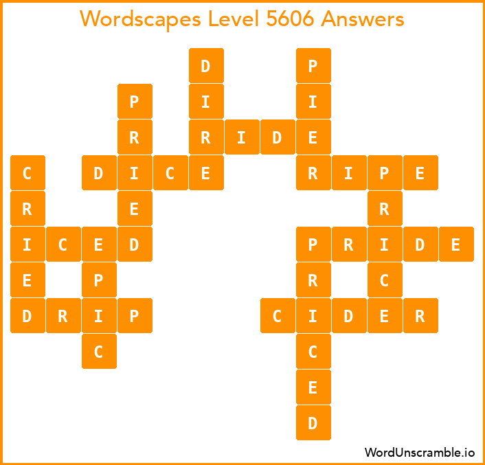 Wordscapes Level 5606 Answers