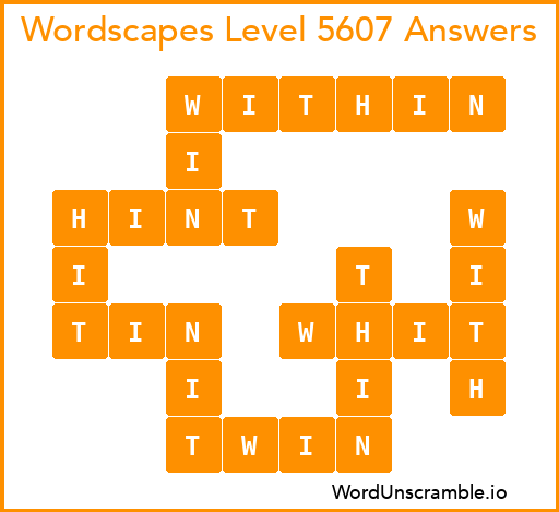 Wordscapes Level 5607 Answers