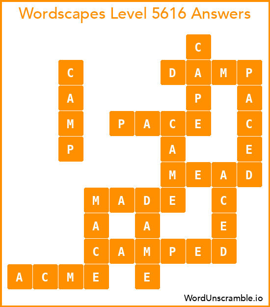 Wordscapes Level 5616 Answers