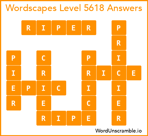 Wordscapes Level 5618 Answers