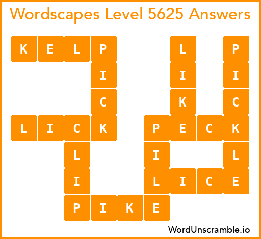 Wordscapes Level 5625 Answers