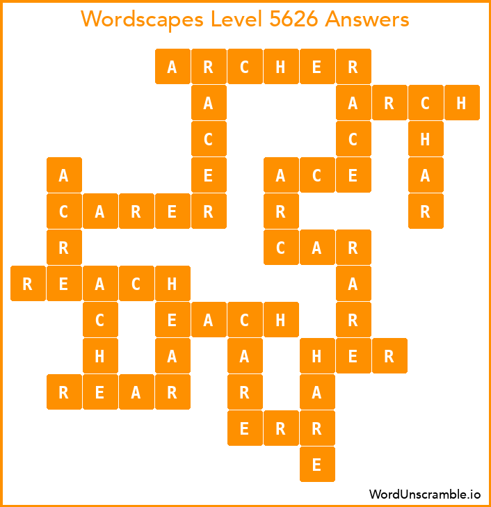 Wordscapes Level 5626 Answers