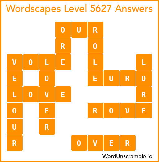 Wordscapes Level 5627 Answers