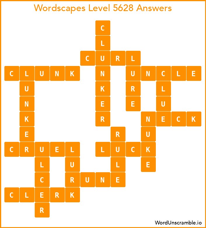 Wordscapes Level 5628 Answers