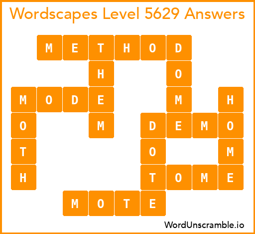 Wordscapes Level 5629 Answers