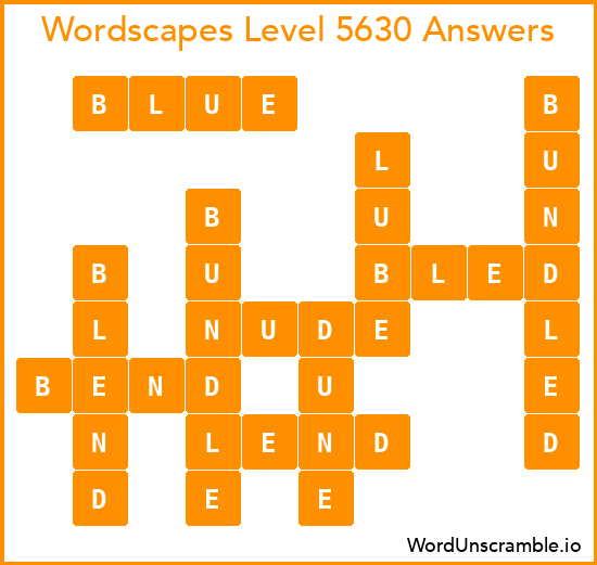 Wordscapes Level 5630 Answers