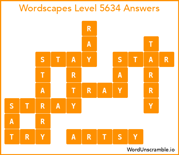 Wordscapes Level 5634 Answers