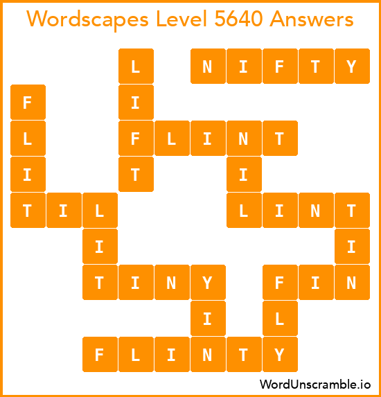 Wordscapes Level 5640 Answers