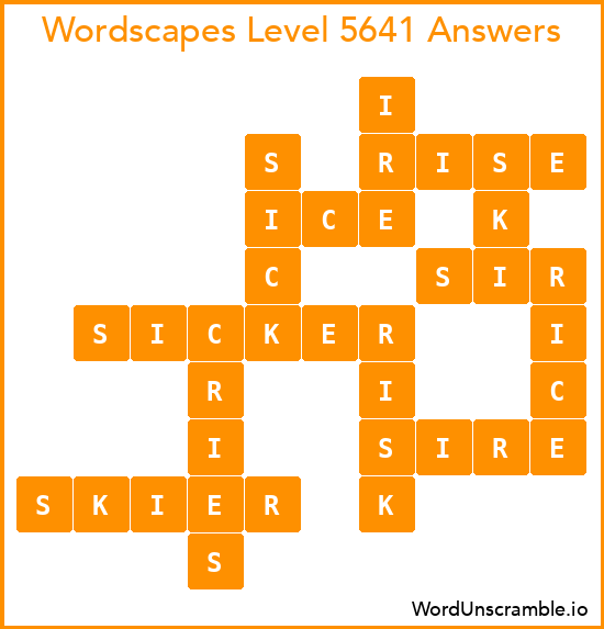 Wordscapes Level 5641 Answers