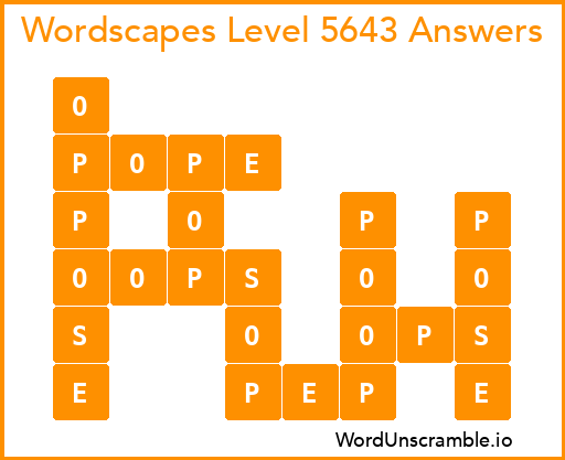 Wordscapes Level 5643 Answers