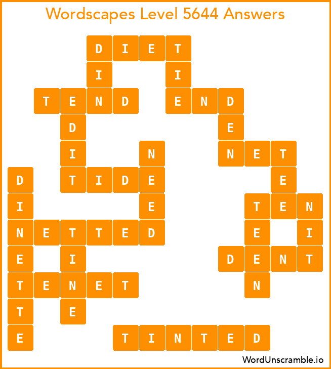 Wordscapes Level 5644 Answers