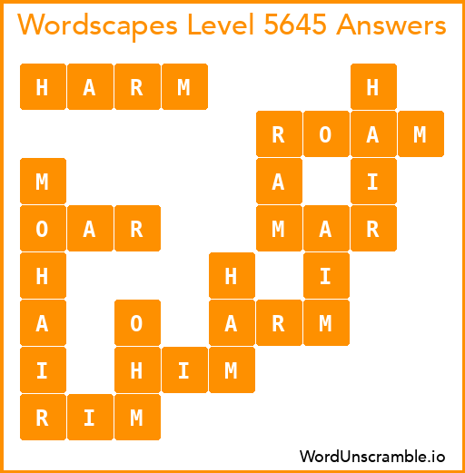 Wordscapes Level 5645 Answers