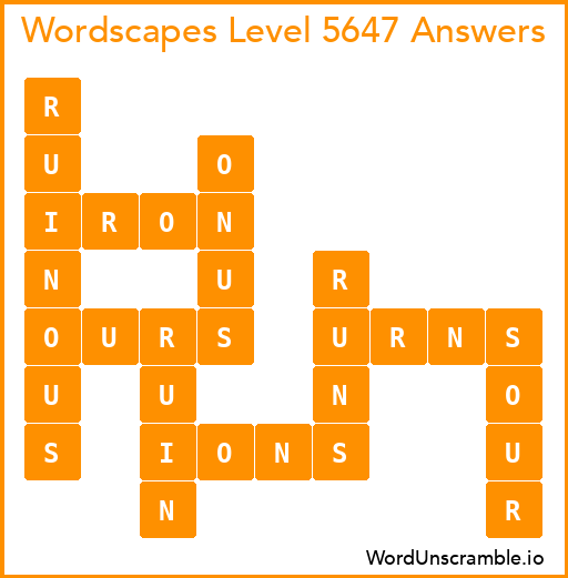 Wordscapes Level 5647 Answers