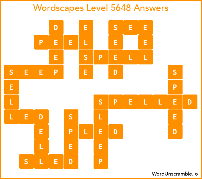 Wordscapes Level 5648 Answers