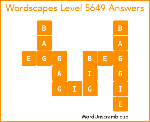 Wordscapes Level 5649 Answers