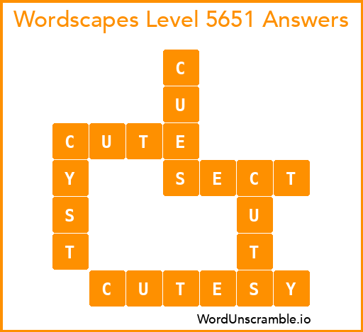Wordscapes Level 5651 Answers