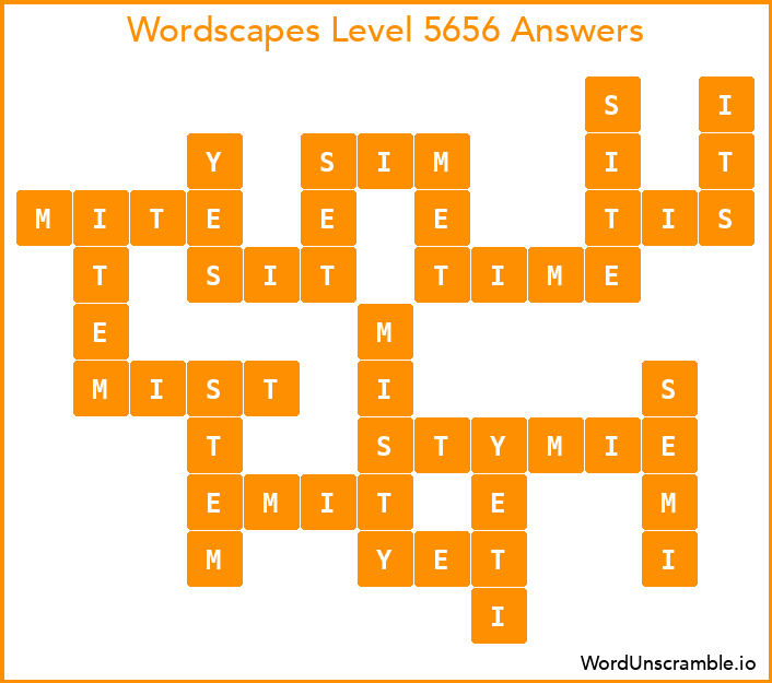 Wordscapes Level 5656 Answers