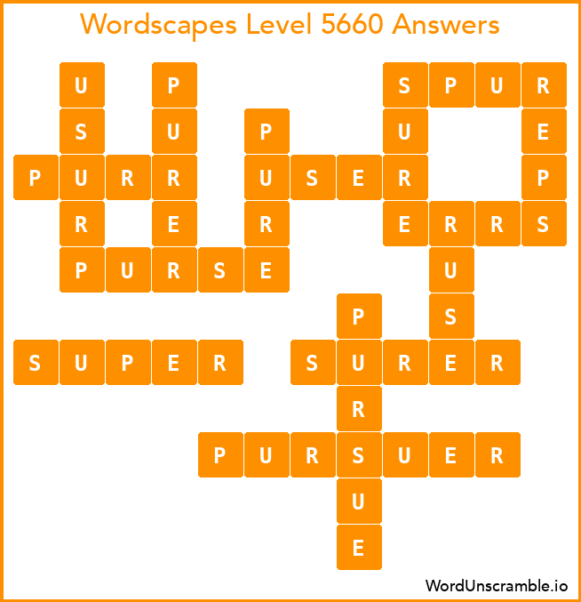 Wordscapes Level 5660 Answers