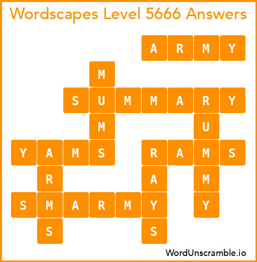Wordscapes Level 5666 Answers