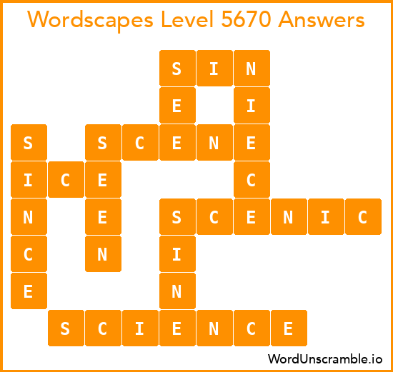 Wordscapes Level 5670 Answers